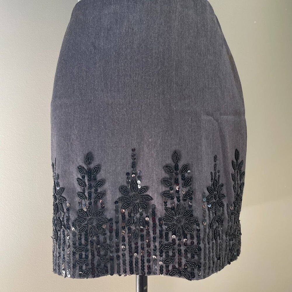 Grey Sequin Mini Skirt